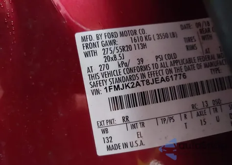 2018 Ford Expedition Max Limited из США, поврежденный, VIN 1FMJK2AT8JEA61776